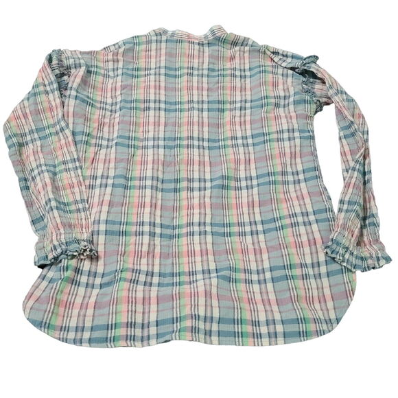 Chaps Womens Button Up Shirt Multicolor Size M 100% Cotton Long Sleeve Stretch - Picture 2 of 12